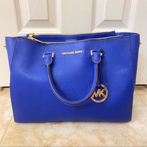 Blue Michael Kors Tote Bag